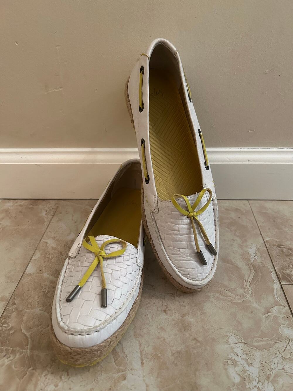 Velez Artisan White Woven Leather Espadrille Boat Shoes Moccasins Euro 40 US 9